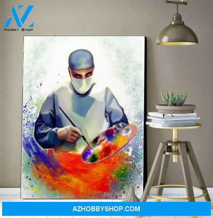 Custom Canvas Surgeon Artist canvas, gift for nurse doctor