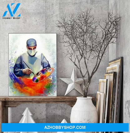 Custom Canvas Surgeon Artist canvas, gift for nurse doctor