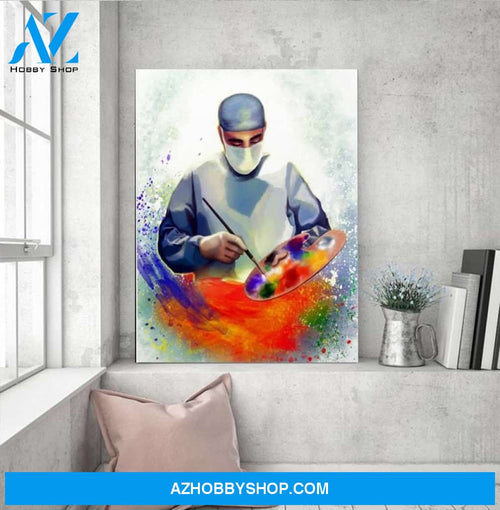 Custom Canvas Surgeon Artist canvas, gift for nurse doctor