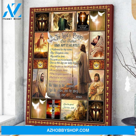 Custom Canvas The Lord's Prayer Our Father Who Art In Heaven Jesus God Wall Decor Thanksgiving Gift Christmas Gifts 2021