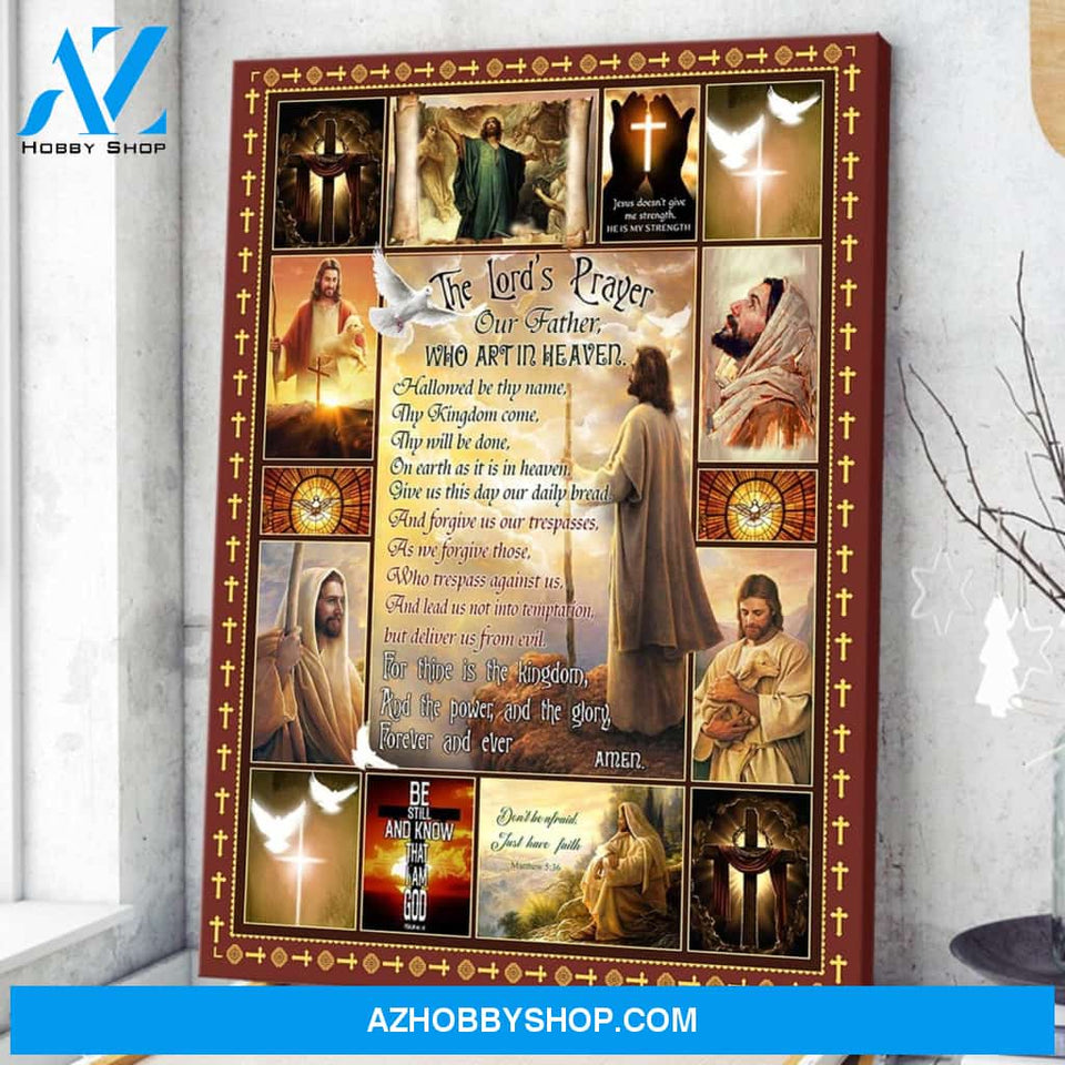 Custom Canvas The Lord's Prayer Our Father Who Art In Heaven Jesus God Wall Decor Thanksgiving Gift Christmas Gifts 2021