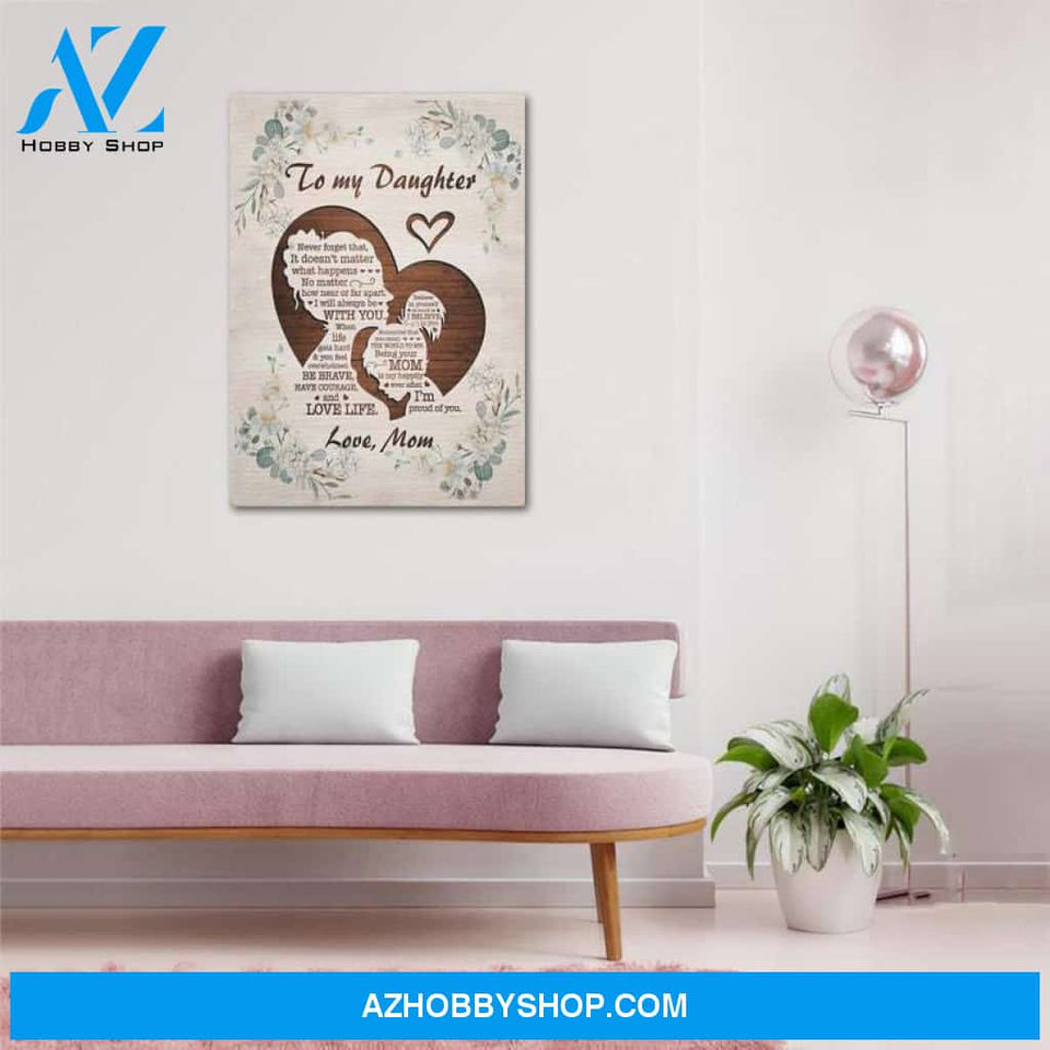 Custom Canvas To My Daughter Poster, Never Forget That I Love You, Birthday Gift From Mom