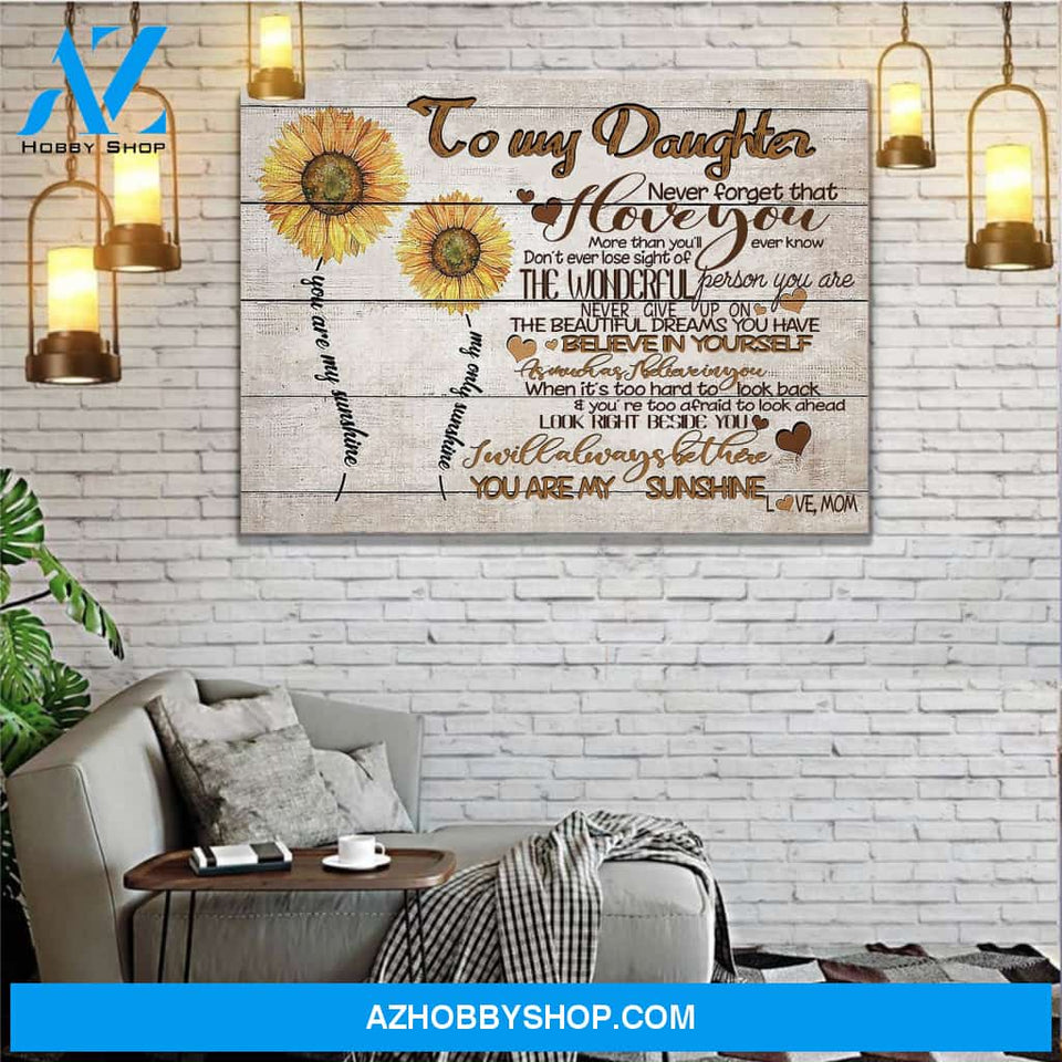 Custom Canvas To My Daughter Canvas Prints Wall Art
