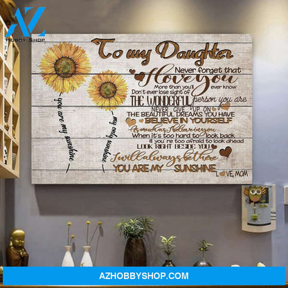 Custom Canvas To My Daughter Canvas Prints Wall Art