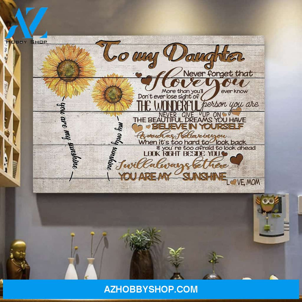Custom Canvas To My Daughter Canvas Prints Wall Art