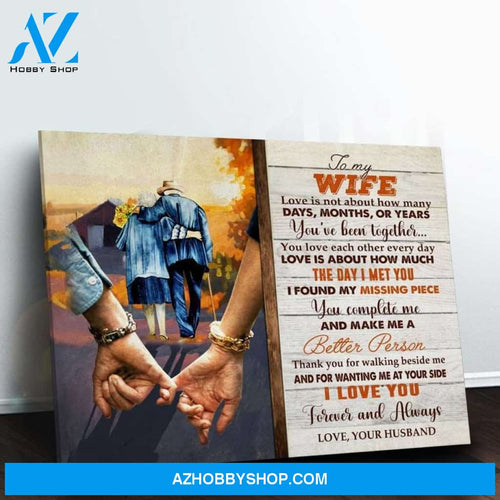 Custom Canvas To My Wife Wall Art, Family Love Wall Art, Rustic Farmhouse Wall Decor, Vintage Canvas, Wedding Vow Wall Art, Bedroom Wall Art