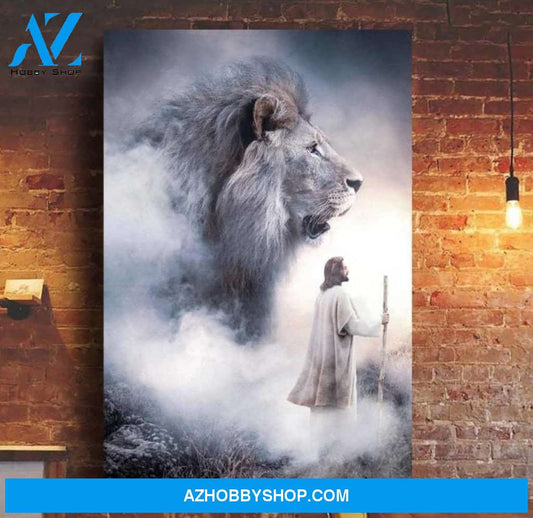 Custom Canvas Wonderful Lion and Jesus Canvas, The perfect combination Canvas, Jesus canvas gift for christian