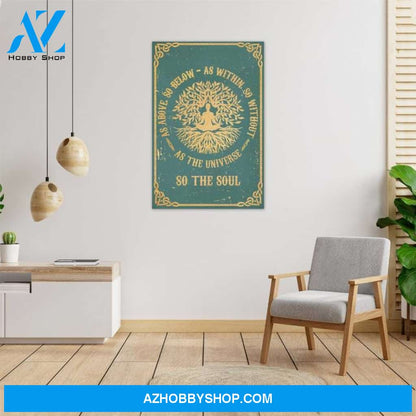 Custom Canvas Yoga , As The Universe So The Soul , Peace Hippie Soul, Tree Of Life