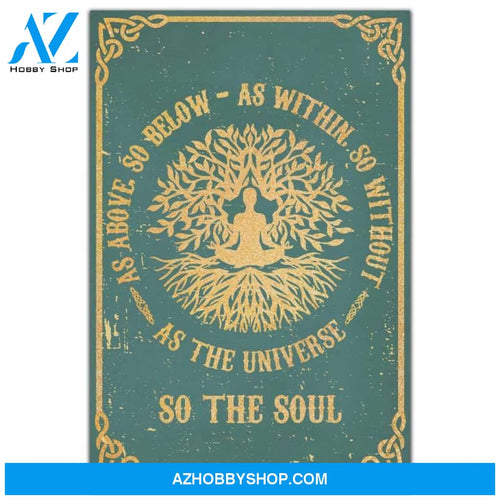 Custom Canvas Yoga , As The Universe So The Soul , Peace Hippie Soul, Tree Of Life