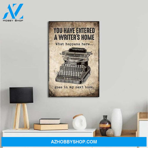 Custom Canvas You Have Entered A Writer's Home Vertical , Writing , Gift for Writers, Patent Print of a Typewriter, Patent Art Print