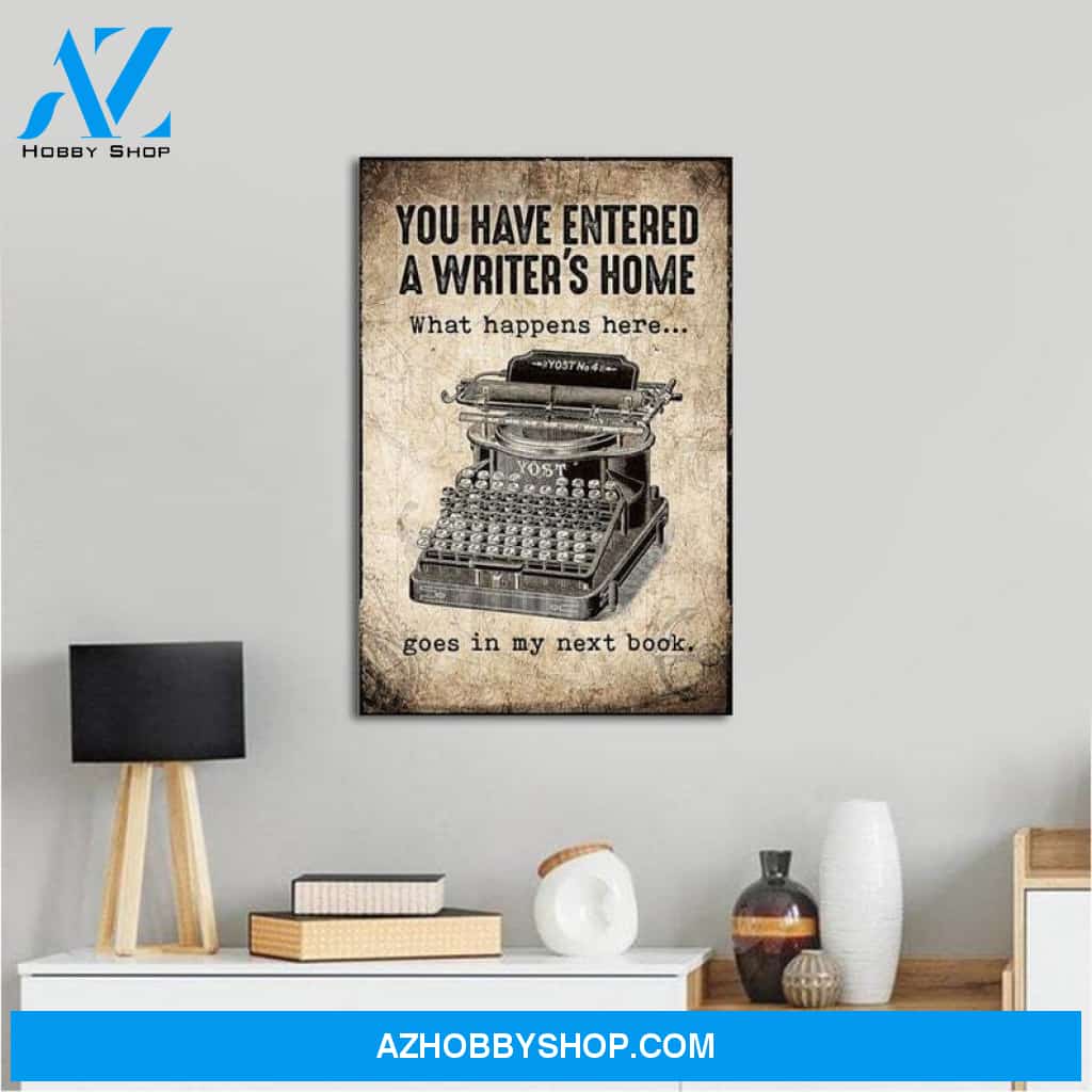 Custom Canvas You Have Entered A Writer's Home Vertical , Writing , Gift for Writers, Patent Print of a Typewriter, Patent Art Print