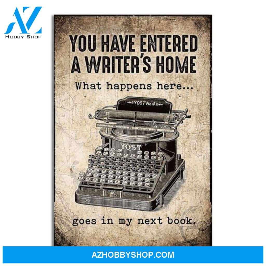 Custom Canvas You Have Entered A Writer's Home Vertical , Writing , Gift for Writers, Patent Print of a Typewriter, Patent Art Print