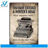 Custom Canvas You Have Entered A Writer's Home Vertical , Writing , Gift for Writers, Patent Print of a Typewriter, Patent Art Print
