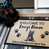 Custom Cartoon Welcome to Pups House Doormat | Welcome Mat | House Warming Gift