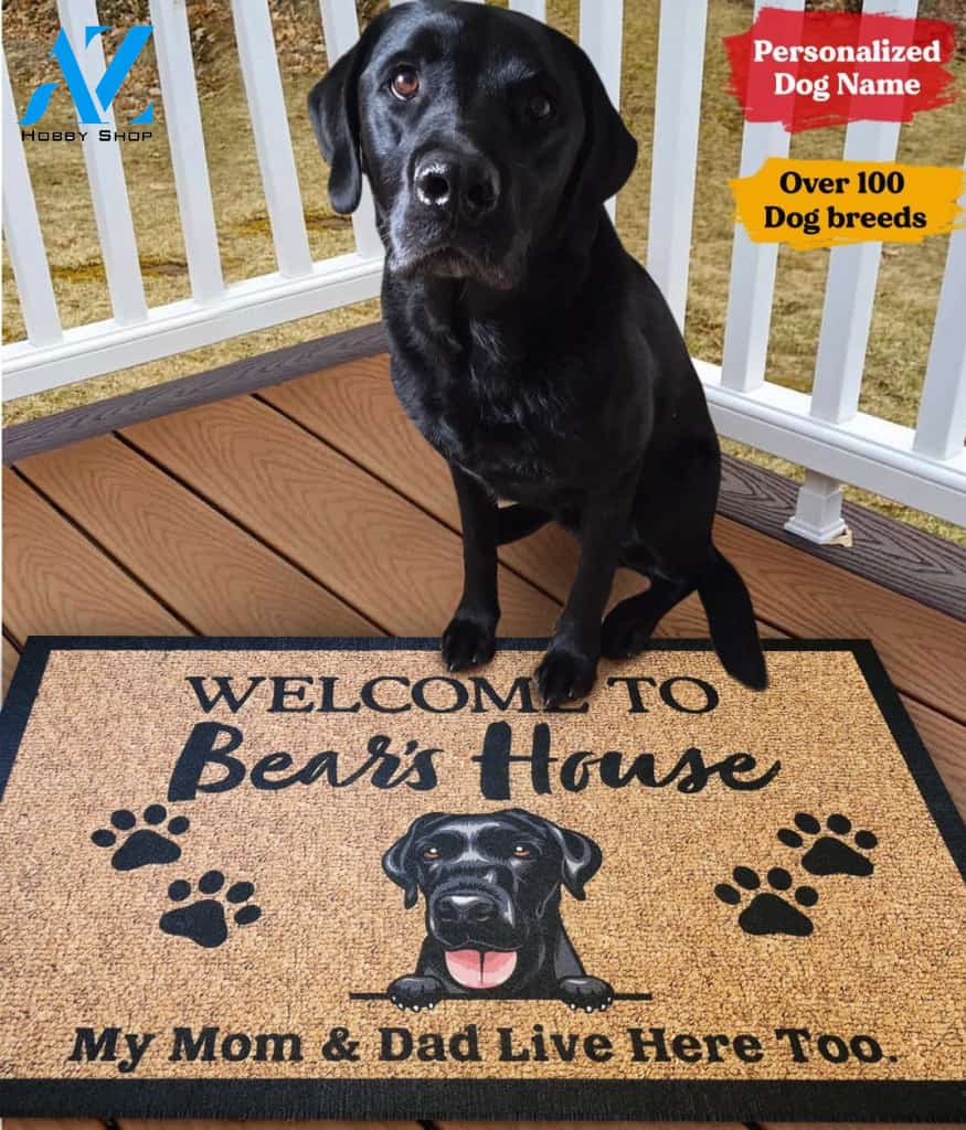 Custom Cartoon Welcome to Pups House Doormat | Welcome Mat | House Warming Gift
