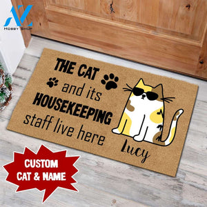 CUSTOM CAT AND NAME NTP-DTP0003 | Welcome Mat | House Warming Gift