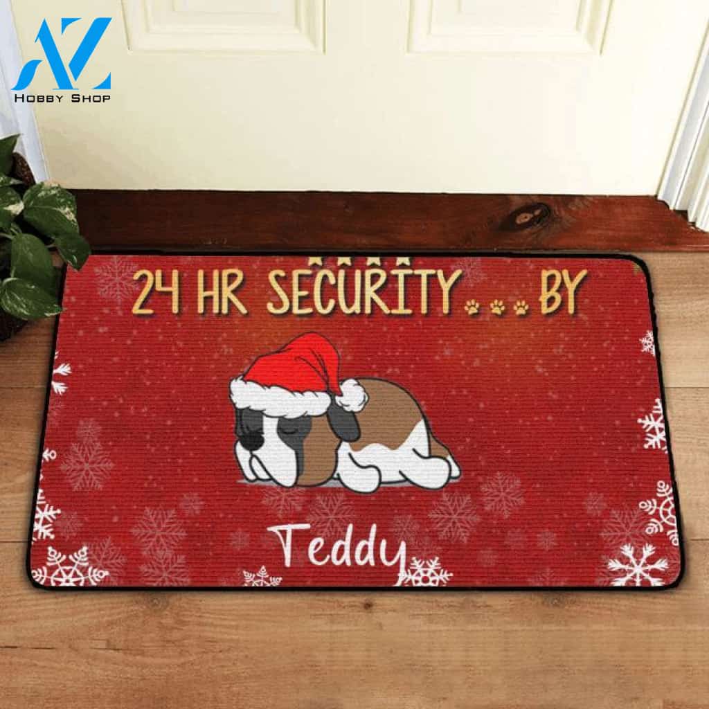 Custom Christmas Doormat All guests must be approved by the dog | Welcome Mat | House Warming Gift