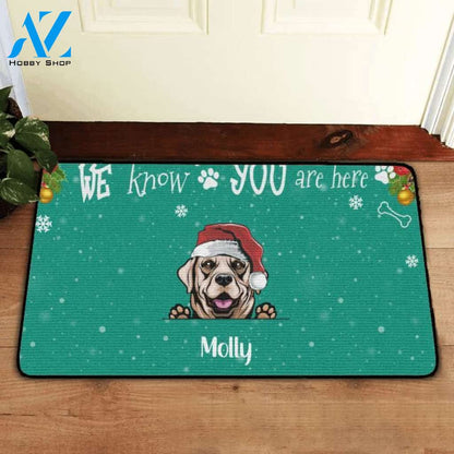 Custom Christmas Doormat No need to knock We know you are here | Welcome Mat | House Warming Gift