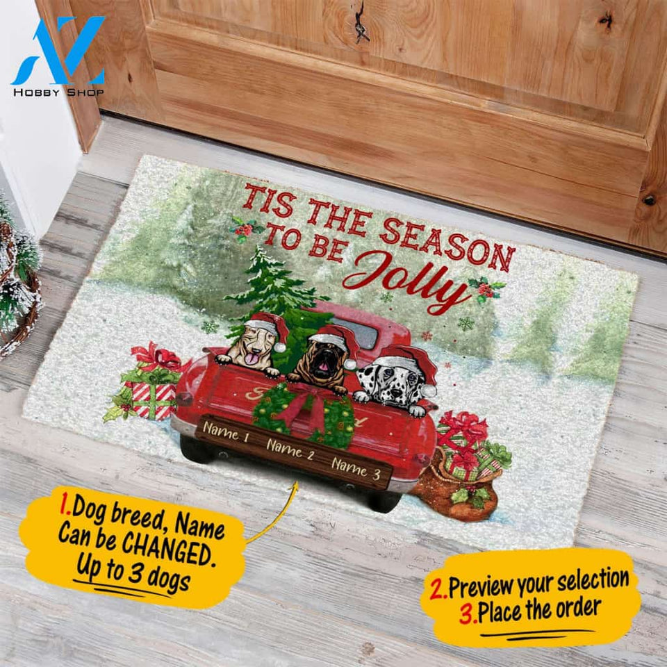 Custom Christmas Tis the season to be Jolly Doormat | Welcome Mat | House Warming Gift