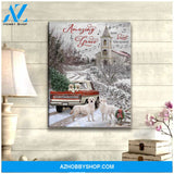 Custom Christmas Wall Art For Dog Lovers Labrador Amazing Grace Canvas Print