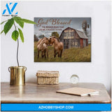 Custom Couple Canvas Anniversary Wedding Gift God Blessed The Broken Road Loving Horses and Barn