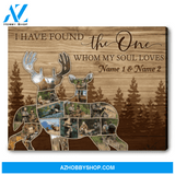Custom Deer Hunting Wall Art Personalized Buck And Doe Photo Collage Canvas Print