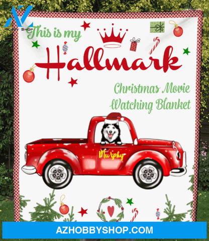 Custom Dog Blanket - Personalized Dog Fleece Blanket - Christmas Gifts For Dog Lovers, dog owners - 1 Dog In The Christmas Car