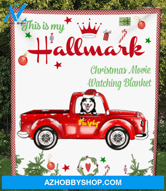 Custom Dog Blanket - Personalized Dog Fleece Blanket - Christmas Gifts For Dog Lovers, dog owners - 1 Dog In The Christmas Car