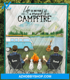Custom Dog Blanket Gifts For Same Sex Couples - Personalized Camping Quilt Blanket - Man & Man Couple With 2 Dogs