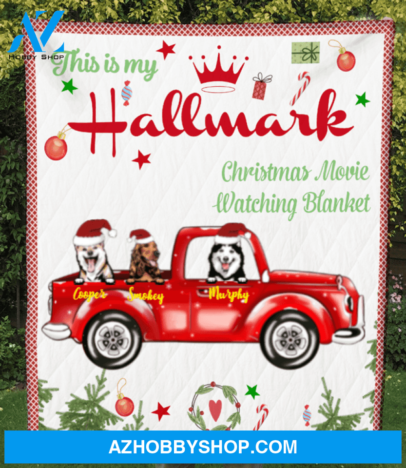 Custom Dog Blanket - Dogs In Car - Personalized Dog Quilt Blanket Christmas Gifts For Dog Lovers - Upto 5 Dogs