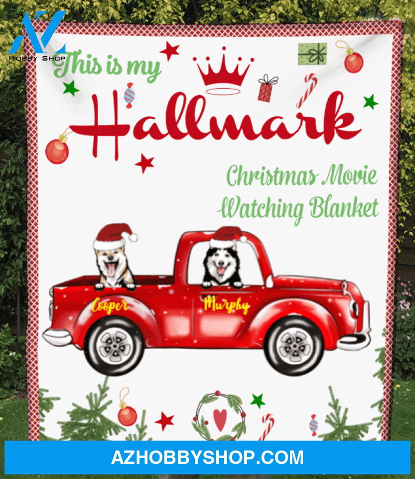 Custom Dog Blanket - 2 Dogs In The Car - Personalized Dog Fleece Blanket Christmas Gifts For Dog Lovers