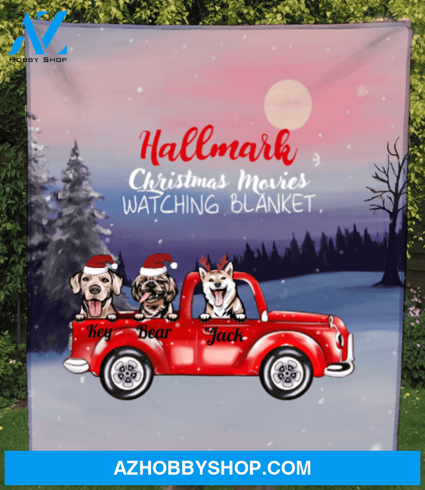 Custom Dog Blanket - 3 Dogs In The Car - Personalized Dog Quilt Blanket Christmas Gifts For Dog Lovers - V3