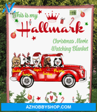 Custom Dog Blanket - 5 Dogs In The Car - Personalized Dog Fleece Blanket Christmas Gifts For Dog Lovers