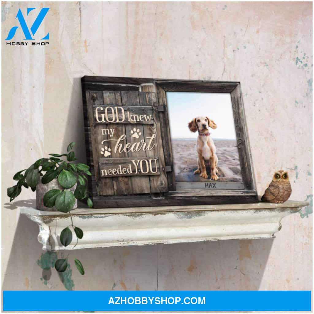 Custom Dog Gift For Owners Faux Rustic Window Canvas Wall Art