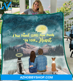 Custom dog & owners blanket - Best personalized gift for couple & dog lovers, dog dad mom - Couple & 2 Dogs Quilt Blanket