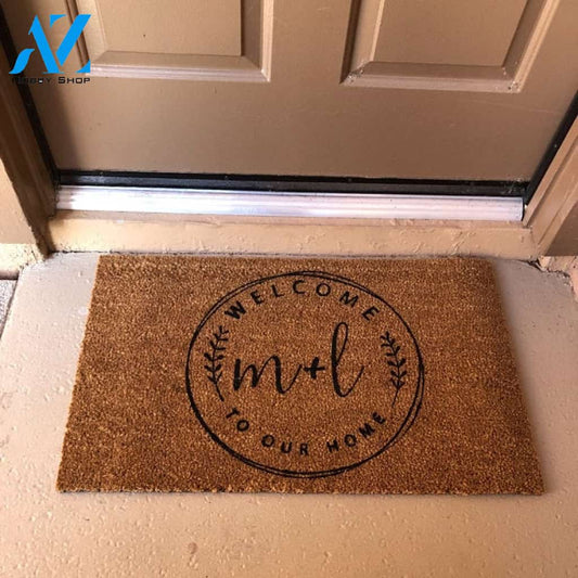 Custom Doormat | Housewarming Gift | Wedding Gift Idea | Welcome to Our Home Personalized Doormat | Initials Doormat | Welcome Mat(6228)