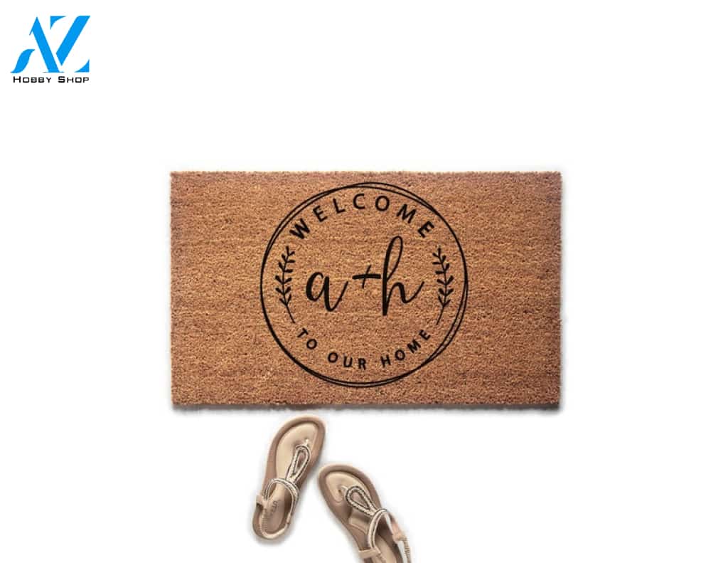 Custom Doormat | Housewarming Gift | Wedding Gift Idea | Welcome to Our Home Personalized Doormat | Initials Doormat | Welcome Mat(6228)