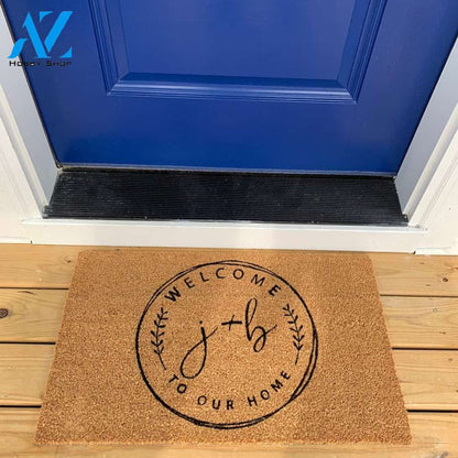 Custom Doormat | Housewarming Gift | Wedding Gift Idea | Welcome to Our Home Personalized Doormat | Initials Doormat | Welcome Mat(6228)