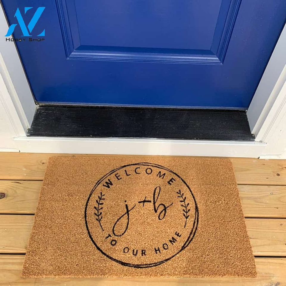 Custom Doormat | Housewarming Gift | Wedding Gift Idea | Welcome to Our Home Personalized Doormat | Initials Doormat | Welcome Mat(6228)