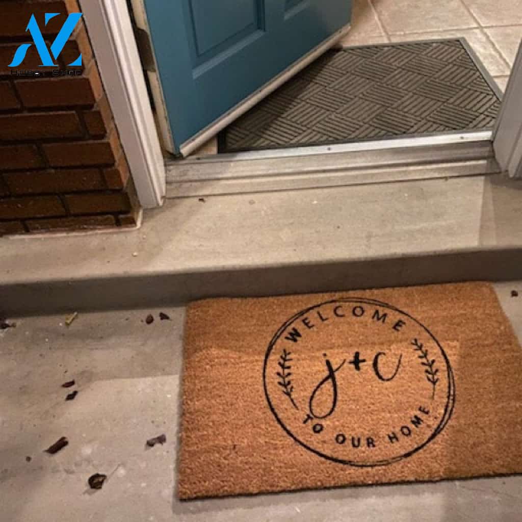 Custom Doormat | Housewarming Gift | Wedding Gift Idea | Welcome to Our Home Personalized Doormat | Initials Doormat | Welcome Mat(6228)