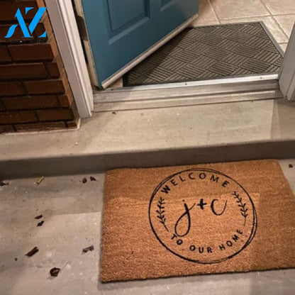 Custom Doormat | Housewarming Gift | Wedding Gift Idea | Welcome to Our Home Personalized Doormat | Initials Doormat | Welcome Mat(6228)