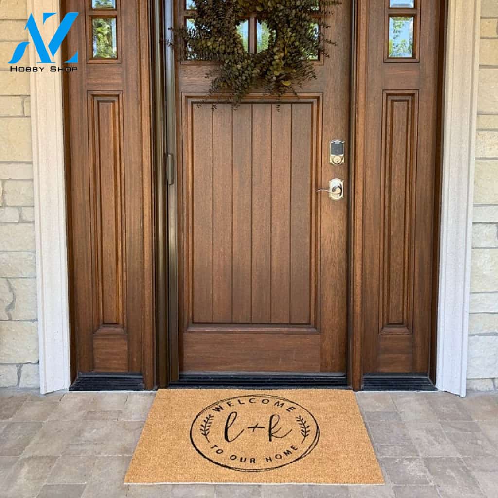 Custom Doormat | Housewarming Gift | Wedding Gift Idea | Welcome to Our Home Personalized Doormat | Initials Doormat | Welcome Mat(6228)
