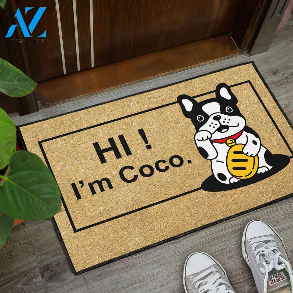 Custom Frenchie Doormat with name