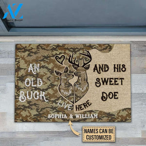 Custom DoormatPersonalized Deer Old Buck Sweet Doe Doormat