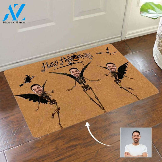 Custom Face Happy Skeleton doormat #DH