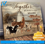 Custom Family Name & Date Farm Premium Canvas Wall Art, Wall Decor Visual Art - And So Together They Built Premium Canvas