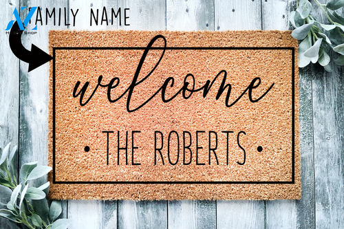 Custom Family Name Dots Welcome DoorMat | Welcome Mat | House Warming Gift