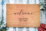 Custom Family Name & Year Welcome Doormat | Welcome Mat | House Warming Gift