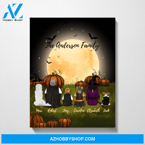 Custom Family Premium Canvas Personalized Gift for Halloween