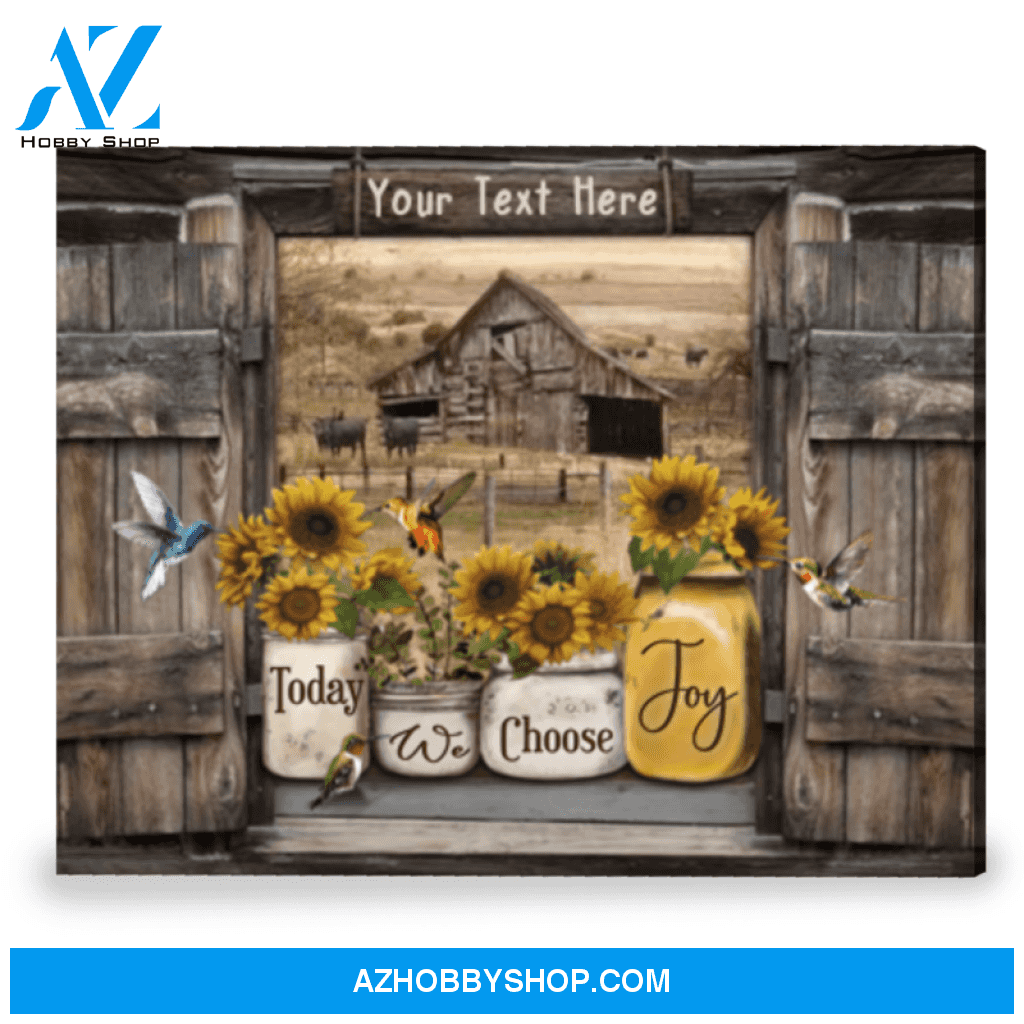 Custom Family Wall Art Farmhouse Decor Sunflower Floral Canvas Print